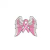 Nuevo broche de cinta con forma de árbol de la vida, ala y rosa, accesorio de insignia internacional para la prevención y el tratamiento del cáncer de mama
