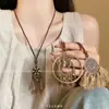 Nuevo Collar Retro Étnico Estilo Chino Colgante Largo para Mujer Nicho Apilable Versátil Accesorios de Moda Bohemio
