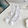Meias Pontilhadas Estilo Japonês com Borda Enrolada, Meias para Bota Meia-Perna, Meias Largas Frescas de Verão Estilo Ins com Malha Vazada Fina