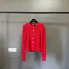 Cardigan de Tricô Torcido de Alta Qualidade com Logo Rl Raff Pony, Suéter Simples Bordado de Gola Redonda para Mulheres