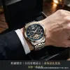 Reloj Transfronterizo para Hombre con Esfera Hueca, Tres Subesferas Falsas, Multifunción, Cronometraje Preciso, Reloj de Cuarzo de Acero para Negocios