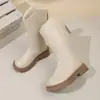 Botas Femininas 2025 Novas Botas Longas de Outono e Inverno Botas Longas Infantis Botas Martin de Inverno para Meninas Botas de Couro de Cano Alto com Forro de Lã