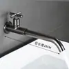 Grifo de Baño de Cobre Empotrado Estilo Ins Negro de 4 Puntos Extendido para Trapeador de Piscina Fría Única Cuenca de Baño Antiguo A prueba de Salpicaduras