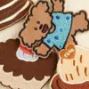 Etiqueta Bordada por Computadora Pegatinas Bordadas Autoadhesivas Deliciosos Snacks Postre Pastel Parche Pegatinas Decoración de Bolsa Pegatinas de Tela DIY