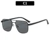 Moda Coreana Nuevas Gafas de Sol Retro de Doble Puente, Versátiles y Modernas Gafas de Sol Estilo Callejero Aviador para Hombres y Mujeres