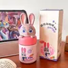 Copo Térmico Infantil Judy Nick, Modelo Novo, Copo com Canudo Estiloso para Meninas, Garrafa de Água com Alça Portátil, Especialmente Projetado para Alunos Indo para a Escola