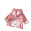 Cárdigan infantil grueso con forro de polar, cálido y elegante para otoño e invierno, con una sudadera con capucha de felpa temática de dibujos animados, perfecta como abrigo cálido para niños pequeños y bebés.