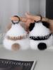 Pelo de Visón Imitación Lindo Colgante de Trasero de Panda Felpa Colgante para Mochila Llavero Colgante de Panda Rojo Colgante de Pareja