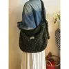 Bolsa de Mano de Felpa con Lunares Estilo Retro Coreano para Mujer 2025 Nuevo Otoño e Invierno Gran Capacidad Bolso de Hombro Cruzado Retro para Viajar