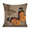 Funda de Almohada de Lino QYC004 Hogar Linda Mariposa Funda de Almohada para Sofá Oficina Almohada para Siesta Suministro Transfronterizo