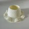 Chapéu de Palha Labubu Wave Lace Vazado com Abertura Superior Boneco Labubu Chapéu de Palha Trançado com Abertura Superior Fabricante Atacado