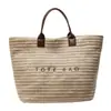 Bolsa de Tote de Mano de Gran Capacidad Tejida de Paja de Moda para Viajes de Vacaciones de Verano Transfronterizos Salidas de Playa Bolso para Mujer de Uso Diario