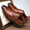 Amazon Aliexpress Popular Transfronterizo 47 Talla Grande 48 Hebilla Puntiaguda Patrón de Cocodrilo Modernos Zapatos de Vestir para Hombre
