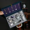 Conjunto de Chá Cerâmico Cinco Fornos Famosos Caixa de Presente para Casa e Escritório, Conjunto Completo de Chá Kung Fu, Item de Lembrança e Presente