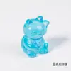 Resina Transparente Maneki-neko Pequeno Enfeite Fofo Mini Decoração de Mesa Interior de Carro Micro Paisagem Adoráveis Mini Figuras