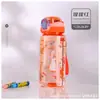 Taza de Agua Popular de Dibujos Animados Transfronteriza para Niños, Taza de Agua Escolar Linda y Atractiva, Taza Portátil con Tapa Pop-Up y Popote Dropshipping