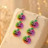 Nuevos Pendientes de Halloween Brillantes de Color Contrastante Largos de Calabaza de Acrílico Pendientes de Fiesta Personalizados Pendientes para Mujer
