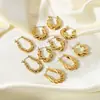 Pendientes europeos y americanos transfronterizos moda pendientes cortos con forma de cuerno en C acero inoxidable chapado en oro de 18 quilates pendientes que no se decoloran para mujer venta al por mayor
