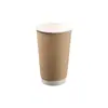 Tazas Desechables para Café al por Mayor, Vasos de Papel Kraft Espesado de Doble Capa, Vasos Aislantes y que Conservan el Calor para Leche de Soya, Vasos Huecos para Agua