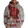 Esta No Es Mi Sangre Gráfico de Halloween Sudadera con Capucha para Hombre Impresa en 3D Sudaderas Populares de Hip Hop para Halloween de Manga Larga