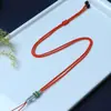 Cuerda Delgada Nudo Plano Colgante Cuerda para Colgar Cuerda de Jade Cuerda para Colgar en el Cuello Cuerda para Colgar Cristal Cuerda de Collar de Jade Tejida a Mano Ajustable Cuerda para Colgar