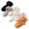 Calcetines para Bebé 2026 Primavera y Otoño Algodón Peinado Transpirables Para Niña Calcetines de Princesa para Danza Calcetines de Encaje Sin Costuras