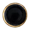 Plato de cerámica negro dorado platino para comida occidental plato creativo retro con borde dorado plato de desayuno plato para bistec de restaurante en casa plato de postre