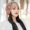 Gorro fino de primavera y verano, transpirable, estilo étnico, con encaje de ganchillo hueco, para celebridades de Internet, de una sola capa, blanco, para cubrir el cabello, pañuelo para la cabeza, sombrero de marea