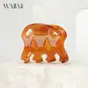 Pinza de ácido acético coreana de alta gama Wjia pinza simple hueca para cabello medio pinza de tiburón leopardo pinza alta para cola de caballo