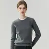Suéter de Cashmere 100% Tricô Trançado Solto Gola Redonda Veludo Cem Cores Outono Inverno Novo Camada Base Quente Suéter da Moda
