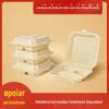 Caixa de embalagem descartável, lancheira de amido de milho biodegradável, lancheira de quatro, cinco e seis compartimentos, compartimentos para viagem, qualidade fast food