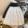 Falda Pomposa Clásica Retro de Lunares para Mujer, Nuevo Estilo de Verano, Cintura Alta, Falda de Paraguas Línea A Dulce y Holgada para Figuras Pequeñas