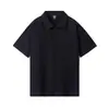 Ropa de trabajo de manga corta con cuello polo de algodón puro de doble hilo 32s para hombre, color sólido, versátil para actividades, uniforme de grupo