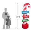 Bastonete de Doce Vermelho de Natal Personalizado LED Poliéster Luminoso Modelo Inflável Ornamentos Externos de Feriado Brinquedos para Crianças
