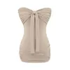 Vestido Strapless Moldeador de Cuerpo Sexy Celebridad de Internet Chica Dulce Atrevida Bodycon Corto Adelgazante con Lazo