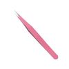 Pinzas para pestañas postizas acero inoxidable pinzas rosas punta pinzas doradas de pluma para injerto diy pinzas rectas codo