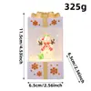 Decorações de Natal: esfera de cristal quadrada, caixa de presente de Natal, figura de Papai Noel que emite luz, pequena lanterna, peça para vitrine, toalha de mesa