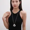 Explosiones transfronterizas de Amazon joyería de aleación moda coreana Europa y Estados Unidos para cadena de suéter metálica geométrica exagerada cepillada
