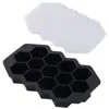 Molde de hielo de silicona Amazon con tapa molde para cubitos de hielo cuadrado redondo molde comercial grande de seis cavidades tipo panal 37 molde de silicona