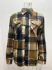 2025 Primavera y Otoño Transfronterizo Europeo y Americano Nuevo Amazon Camisa de Cuadros para Hombre Manga Larga Botón Chaqueta Casual Algodón