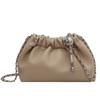 Nicho francês plissado axila pequena saco feminino 2023 nova moda cadeia crossbody bag verão elegante bucket bag