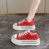 Grulla Blanca Almohada Ciervo Blanco Mismo Estilo Lona Zapatos Blancos Pequeños Mujer Otoño 2026 Nuevos Casual Versátiles Zapatos de Plataforma Talla 34 Old Bei