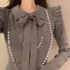 Vestido de punto gris estilo francés para mujer, otoño e invierno, con un diseño impresionante y temperamento elegante, adelgazante y que favorece la figura, vestido corto ajustado