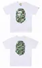 Camiseta de Manga Corta de Algodón Puro Nueva de Verano Ape Head Pe para Hombres y Mujeres, Camiseta Semi-Deportiva Holgada para Parejas, 230g