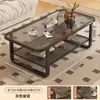 Mesa de Centro Estilo Creme para Sala de Estar, Adequada para Apartamentos Pequenos, Novo Modelo 2026, Mesa Pequena Criativa com Vidro Temperado, Mesa de Centro para Sofá