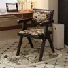 Silla de comedor estilo wabi-sabi, silla de uso doméstico de imitación madera, silla con respaldo de cojín suave estilo francés, silla para té de balcón, silla vintage Chandigarh