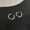 Pendientes de Aro Lisos Plateados, Lujo Accesible Diseño de Nicho, Pendientes de Gama Alta para Mujer, Elegantes de Celebridad de Internet Coreana, Pendientes de Aro, Pendientes