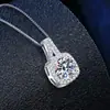 Collar de Plata de Ley S925 con Moissanita de Color D Incrustada con Diamantes, Ocho Corazones y Ocho Flechas, Lujo Accesible, Moda de Nicho, Cadena para Clavícula para Mujeres