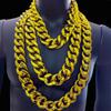 Collar de Cadena de Oro Hip-Hop Transfronterizo, Popular en Redes Sociales, Cadena Dorada Grande Apilable, Accesorio de Plástico Oversize de Moda