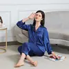 Pijama de Seda para Mujer Traje de Dos Piezas de Manga Larga para Primavera y Verano 100% Seda de Morera Nuevo Conjunto de Verano Ropa de Casa